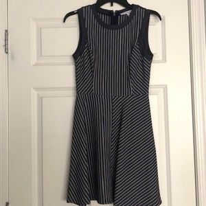 BCBGeneration Fit and Flair Denim Striped Dress